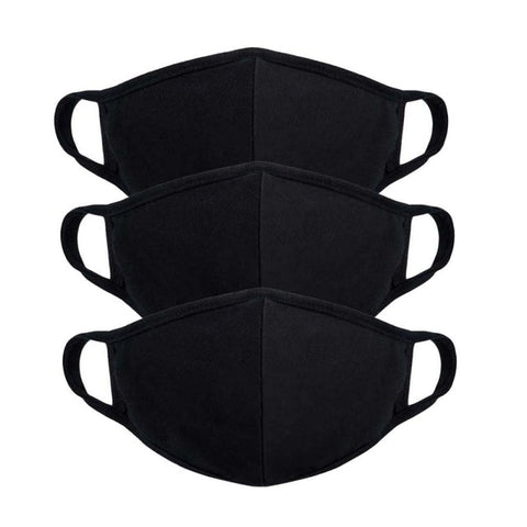 Image of 5x Face Mask Cotton Reusable Washable Protector Unisex - BLACK